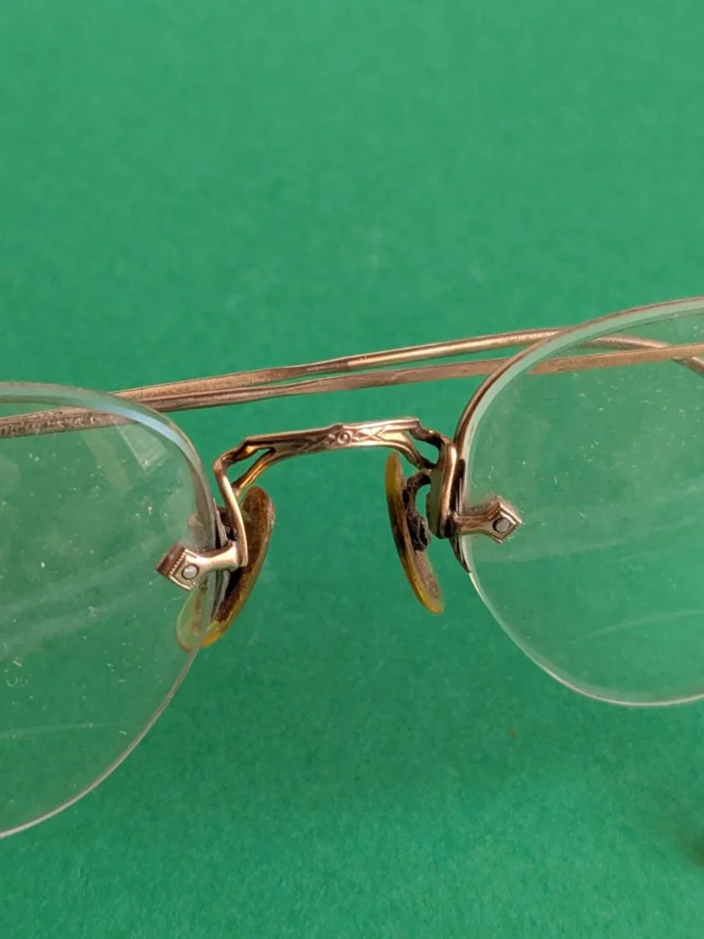 Vintage 12K Gold Filled Wire Rim Glasses W/ Case